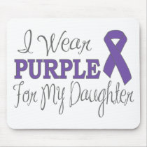 I Wear Purple For My Daughter (Purple Ribbon) Mouse Pads