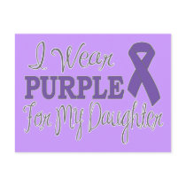 I Wear Purple For My Daughter (Purple Ribbon) Post Card