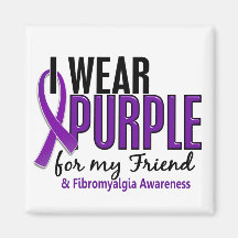 I Wear Purple For My Friend 10 Fibromyalgia Refrigerator Magnets