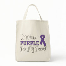 I Wear Purple For My Friend (Purple Ribbon) Bag