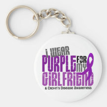 I Wear Purple For My Girlfriend 6 Crohn’s Disease Keychain