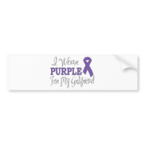 I Wear Purple For My Girlfriend (Purple Ribbon) Bumper Sticker