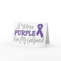 I Wear Purple For My Girlfriend (Purple Ribbon) Greeting Cards
