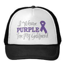 I Wear Purple For My Girlfriend (Purple Ribbon) Hats
