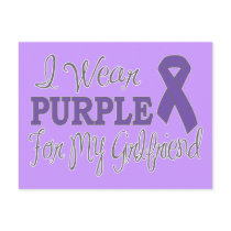 I Wear Purple For My Girlfriend (Purple Ribbon) Postcard