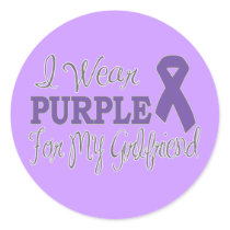 I Wear Purple For My Girlfriend (Purple Ribbon) Sticker