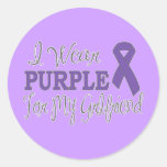 I Wear Purple For My Girlfriend (Purple Ribbon) Round Sticker