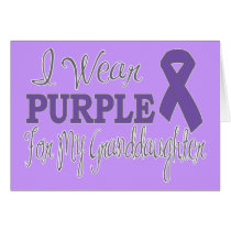 I Wear Purple For My Granddaughter (Purple Ribbon) Card