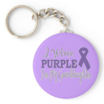 I Wear Purple For My Granddaughter (Purple Ribbon) Keychains