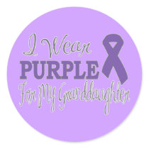 I Wear Purple For My Granddaughter (Purple Ribbon) Round Stickers