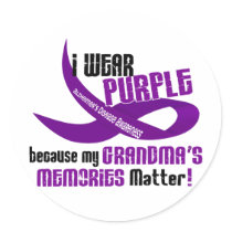 I Wear Purple For My Grandma’s Memories 33 Round Stickers
