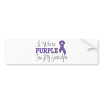 I Wear Purple For My Grandpa (Purple Ribbon) Bumper Stickers