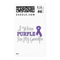 I Wear Purple For My Grandpa (Purple Ribbon) Stamp
