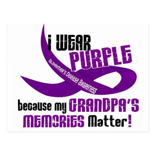 I Wear Purple For My Grandpa’s Memories 33 Postcard