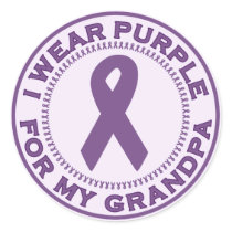 I Wear Purple For My Grandpa stickers
