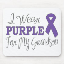 I Wear Purple For My Grandson (Purple Ribbon) Mouse Pad