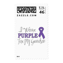 I Wear Purple For My Grandson (Purple Ribbon) Stamps