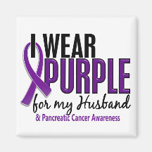 I Wear Purple For My Husband 10 Pancreatic Cancer Fridge Magnet