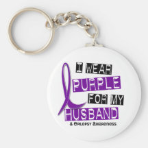 I Wear Purple For My Husband 37 Epilepsy Key Chains