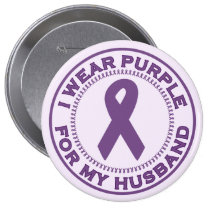I Wear Purple For My Husband Pin