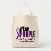 I Wear Purple For My Mom 10 Lupus Bags