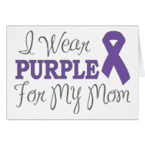 I Wear Purple For My Mom (Purple Ribbon) Cards