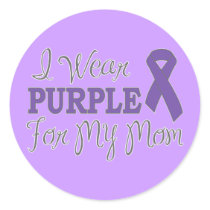I Wear Purple For My Mom (Purple Ribbon) Sticker