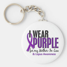 I Wear Purple For My Mother-In-Law 10 Lupus Keychains