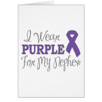 I Wear Purple For My Nephew (Purple Ribbon) Greeting Card