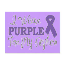 I Wear Purple For My Nephew (Purple Ribbon) Postcard