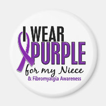 I Wear Purple For My Niece 10 Fibromyalgia Magnet