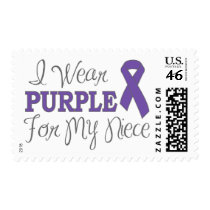 I Wear Purple For My Niece (Purple Ribbon) Postage Stamps