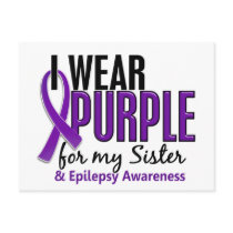 I Wear Purple For My Sister 10 Epilepsy Postcard