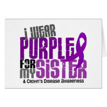 I Wear Purple For My Sister 6 Crohn’s Disease Cards