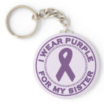 I Wear Purple For My Sister keychains