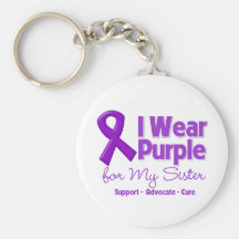 I Wear Purple For My Sister Keychain