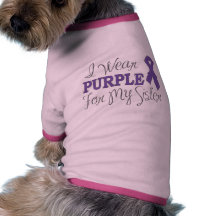 I Wear Purple For My Sister (Purple Ribbon) Doggie Shirt