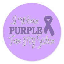 I Wear Purple For My Sister (Purple Ribbon) Sticker