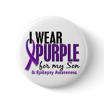 I Wear Purple For My Son 10 Epilepsy Buttons