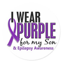 I Wear Purple For My Son 10 Epilepsy Stickers