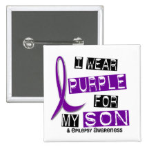 I Wear Purple For My Son 37 Epilepsy Button