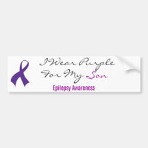 I Wear Purple For My Son Epilepsy Awareness Bumper Stickers