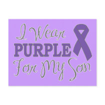 I Wear Purple For My Son (Purple Ribbon) Post Card