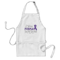 I Wear Purple For My Step-Mom (Purple Ribbon) Aprons
