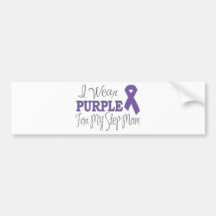 I Wear Purple For My Step-Mom (Purple Ribbon) Bumper Stickers