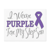 I Wear Purple For My Step-Son (Purple Ribbon) Post Card