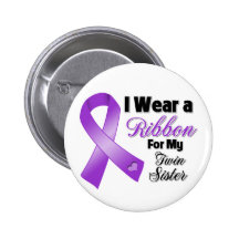 I Wear Purple For My Twin Sister Pinback Button