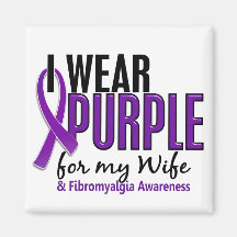 I Wear Purple For My Wife 10 Fibromyalgia Refrigerator Magnet