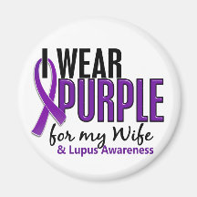 I Wear Purple For My Wife 10 Lupus Fridge Magnet