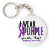 I Wear Purple For My Wife 10 Lupus Keychains